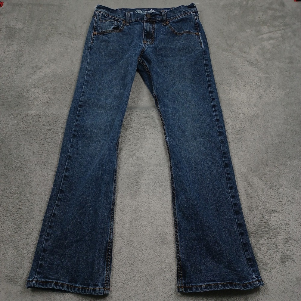 Wrangler Jeans Mens 29x30 Blue Denim Slim Bootcut Pockets Casual Workwear